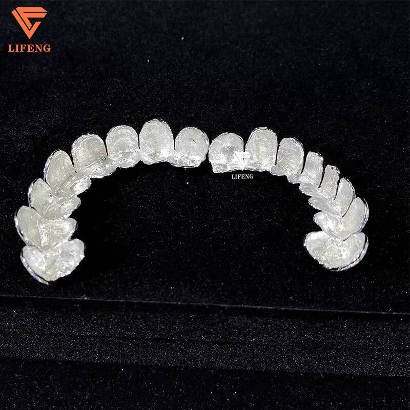 Iced Out Hip Hop Grillz Deep Perm Cut Diamond Teeth 8 Top 8 Bottom Gold Plated 925 Sterling Sliver Custom Vvs Moissanite Grillz