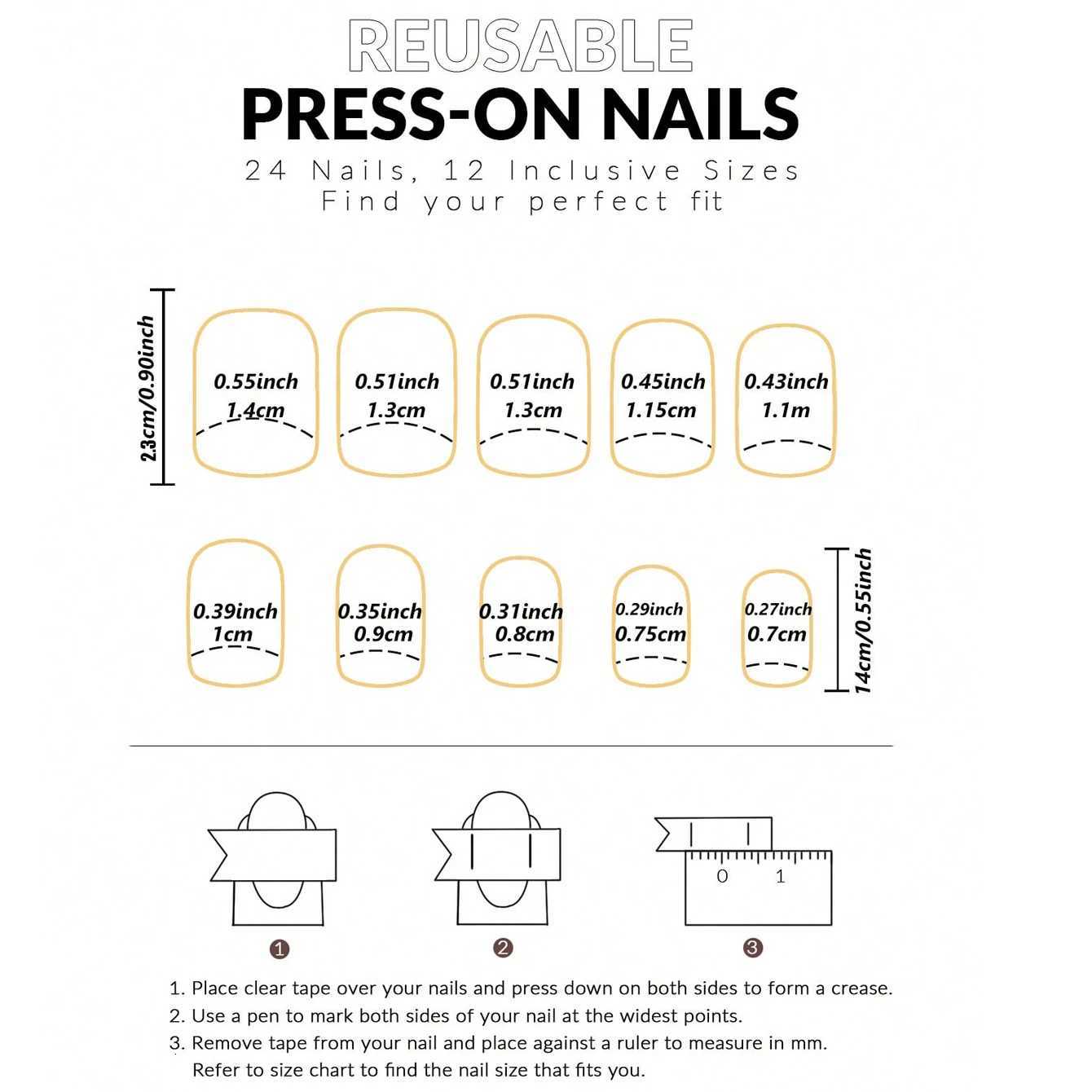 24PCS Square Medium Length Black Full Coverage Fake Nails With Gold Glitter Design French Nail Decoration For Women And GirlsT251118T251119