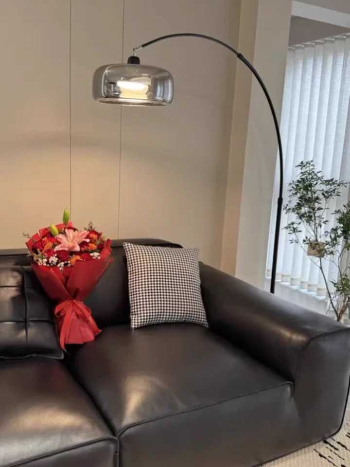 Italian Floor Lamp Living Room Sofa Side Standing Lamp Glass Fishing Lamp Light Luxury Bedroom Bedside Lamp Decorative Light LED M251119