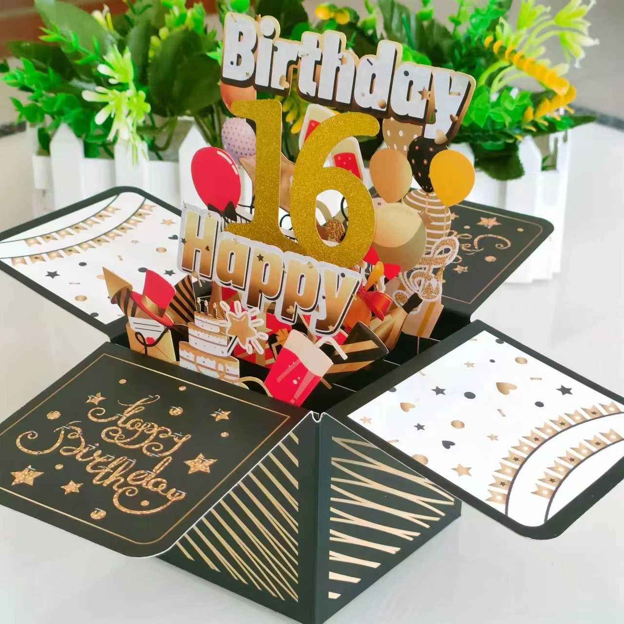 16th 3D Pop Up Birthday Card with Envelope16th Birthday Card for Him or HerHappy Birthday 3D Card for Boys or Girls1pcs G251119