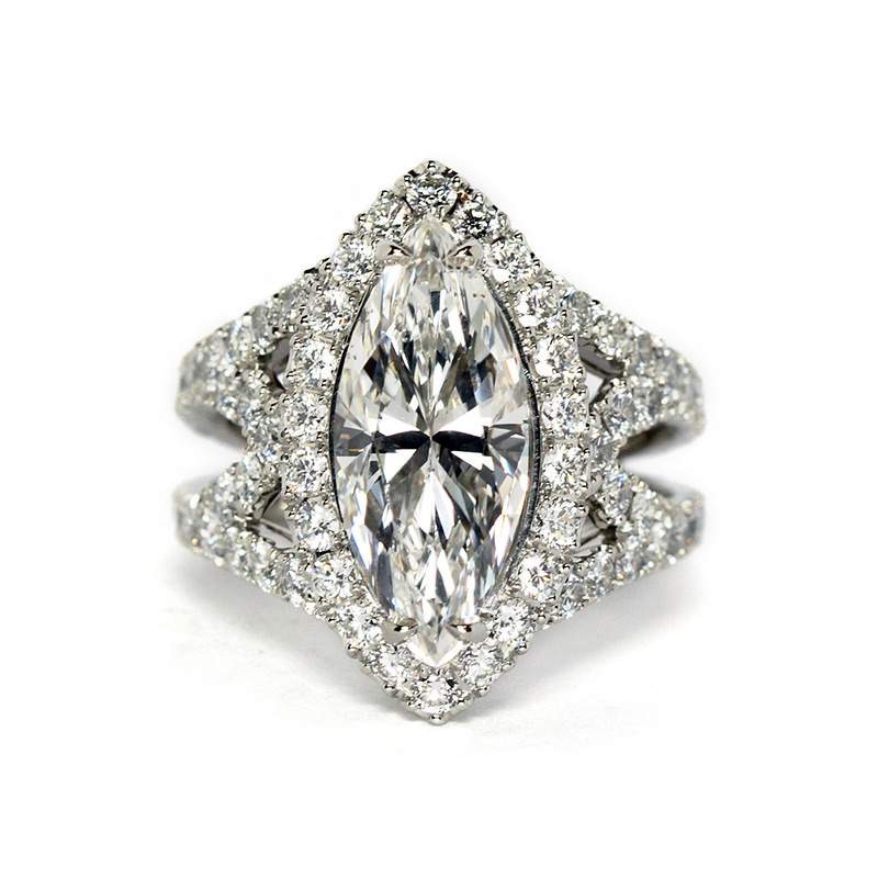 Sterg Sier Marquise Cut White Topaz CZ Eternity Wedding Band Ring for Women - Bohemian, Celtic, Asian & East Indian Styles