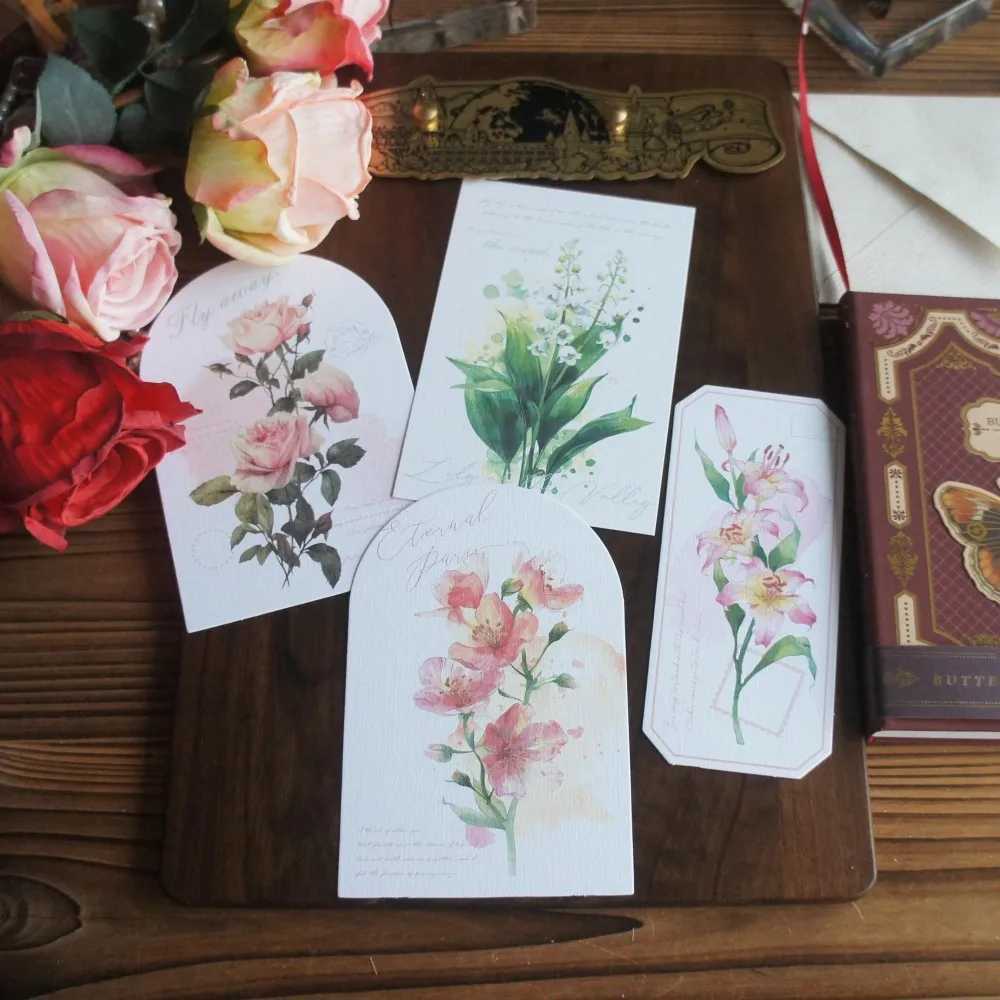 15pcs Watercolor Flower Painting Design As Post Card Gift Greeting Cards Gift Party Invitation Scrapbooking Use G251119