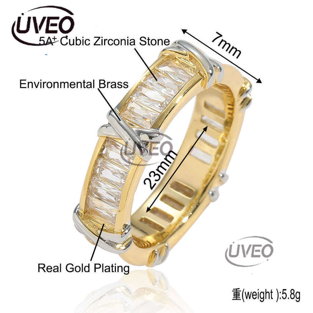 Luxury designer two-tone cross with ice out VVs Moissanite ring, free delivery of hip hop diamond ring for men and women
