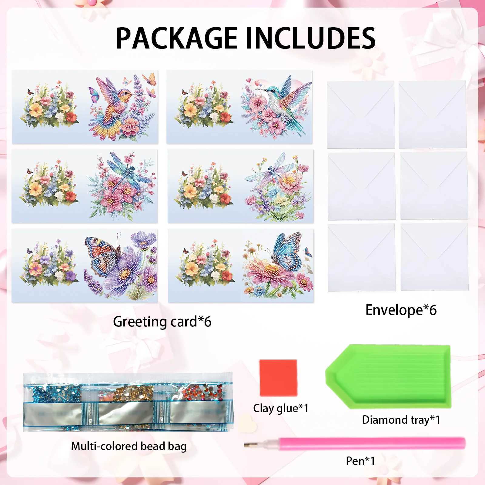 6Pcs Diamond Art Painting Greeting Cards KitsDIY Animals Handmade Festival Greeting Diamond Art Birthday Creative Cards Gifts G251119