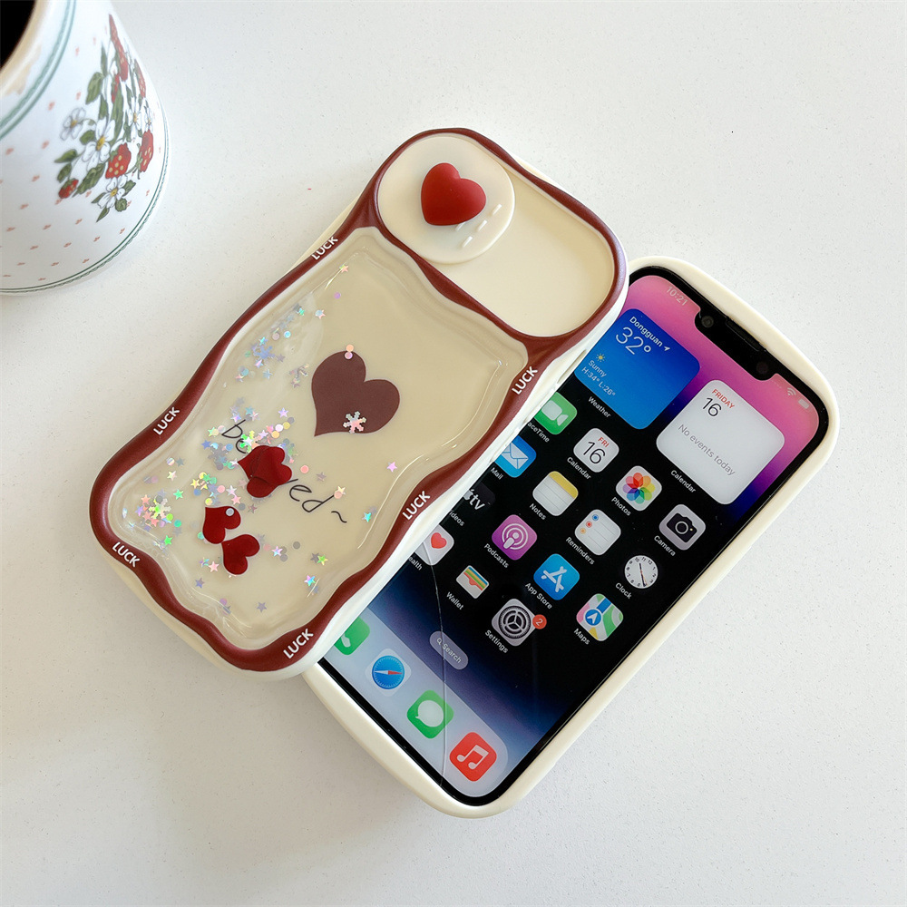 Quicksand Heart Bow Phone Case Compatible with iPhone 17/16/15 Pro Full Coverage Precision Hole Luxury Style iPhone 14/13