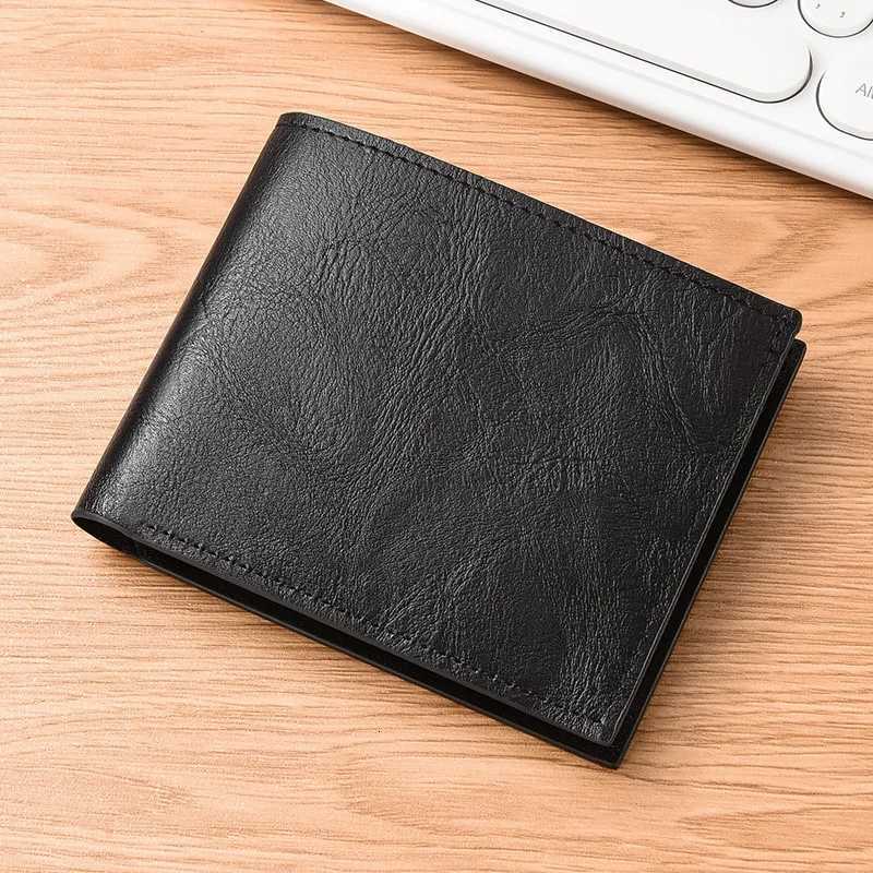 Mens horizontal wallet short wallet mens student wallet vintage walletT251119