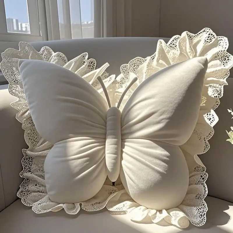 2025 Modern Minimalist Sofa Living Room Headboard Cushion Cute Bow Backrest Lace Edge Comfortable And Breathable M251119