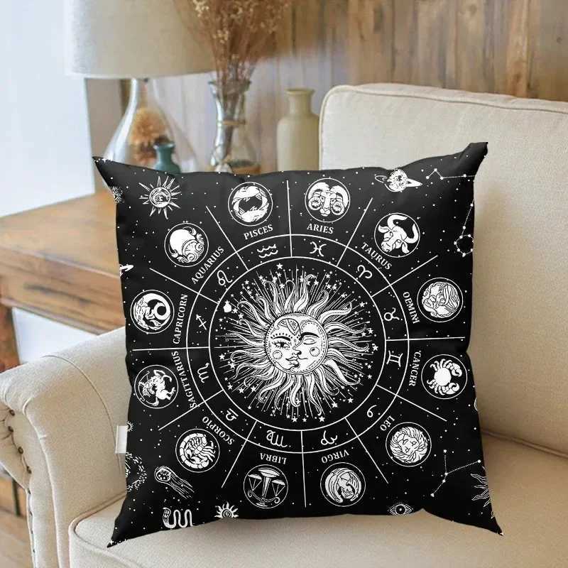 Mandala Throw s White Black Sun And Moon Cushion Cover Throw Cases Sofa Cushion Cover Tarot case Home DecorM251119