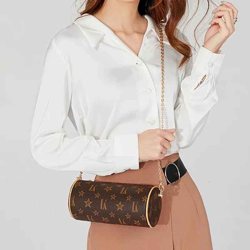Underarm Bag 2025 New Women Fashion Single Shoulder Cylindrical Bag High Quality Mini Small Crossbody Bag Hand-held Chain BagW251119