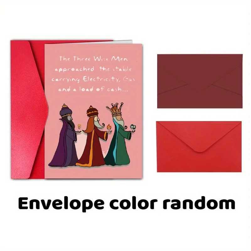 1pc Happy Christmas Time Card Merry and Bright Christmas Card December Christmas Card Funny Wise Man Christmas Card G251119