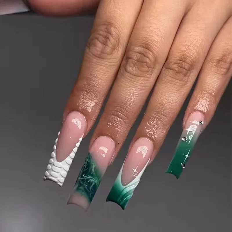 24Pcs Long False Nails Art Tips Designer Charms Pop Stretching Extension Fake Nails Supplies For Products Press On Y2K BalletT251118T251119