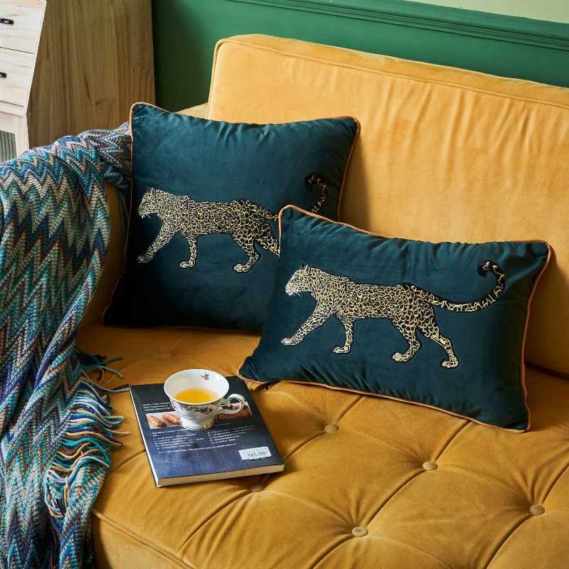 Embroidered Cushion Cover Cotton 45x45cm Animal Style Ornamental Case For Living Room Luxury Home DecorM251119