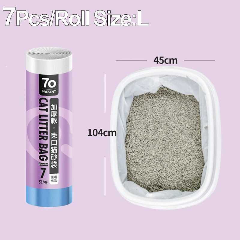 1/2/3/5Rolls Disposable Cat Litter Bags Disposable Pet Waste Bag With Drawstring Quick Clean Portable Cat Litter Box Liners Bag C251119