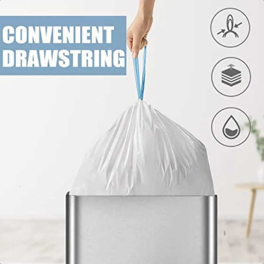 Small Trash Bags 4 Gallon Drawstring 4 Gallon Trash Bag TearFree 4 Gal Small Garbage Bags Separated Unscented White Small Trash C251119