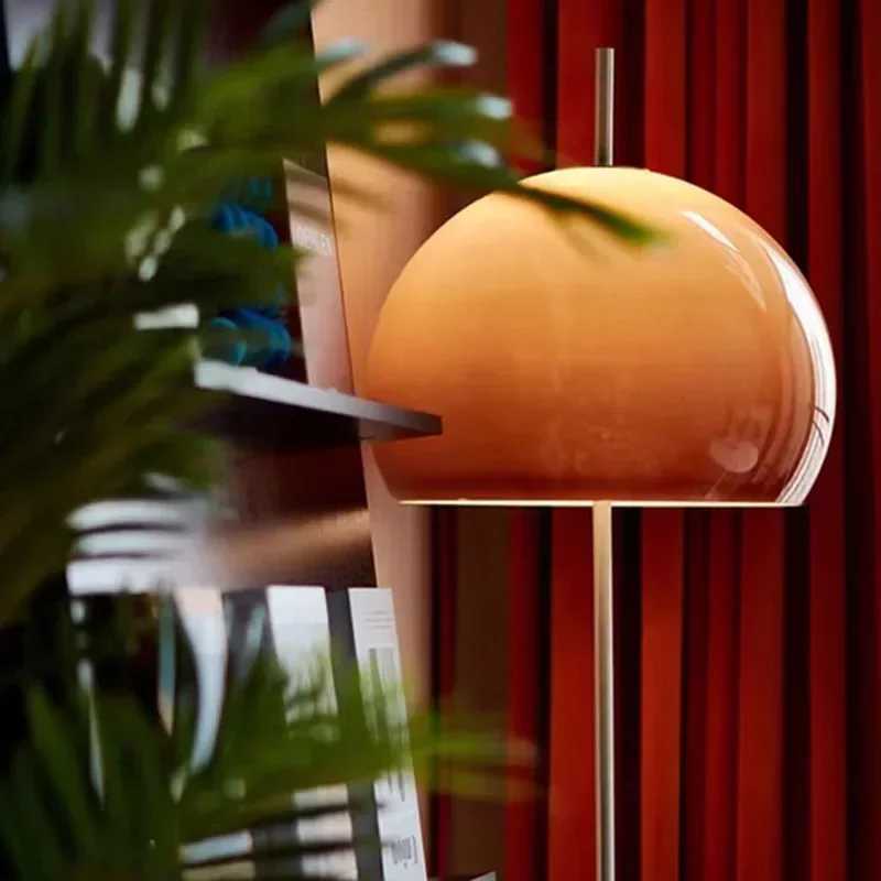 Bauhaus Living Room Retro Glass Table Lamp Gradient Orange Mushroom Floor Lamp Living Room Bedroom Atmosphere LED Lamp M251119