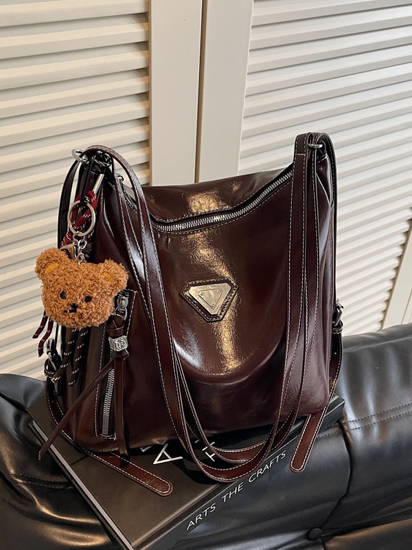 new vintage high-end single-shoulder bag large capacity high-value women's bag multi-functional tote bag backpack