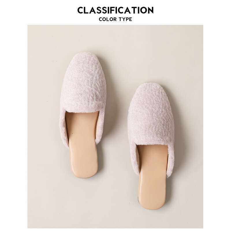 Youxin Silent Genuine Leather Japanese Style Home Use Non-Slip Soft Sole Women's Office Sheepskin Slippers Fashion Light Luxury - view 4