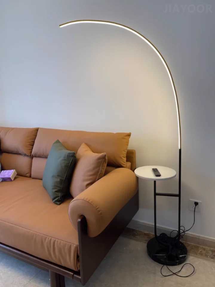 Nordic Living Room Floor Lamp Sofa Side Standing Lamp Simple Shelf Lamp Bedroom Bedside Lamp Study Fishing Light LED M251119