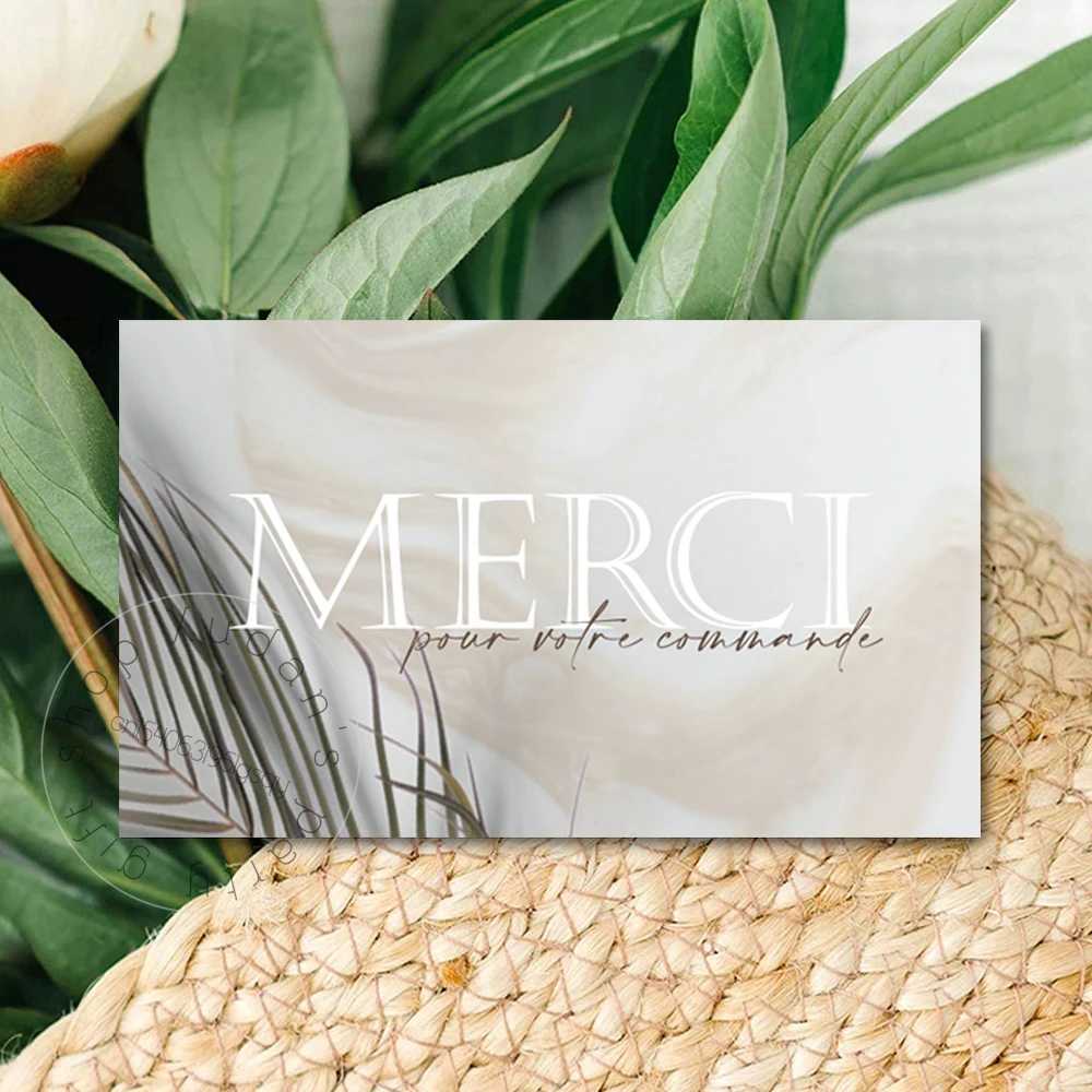 30pcs French MERCI Card Thank you for your support Thanks Greeting Card Appreciation Cardstock for Sellers Gift G251119