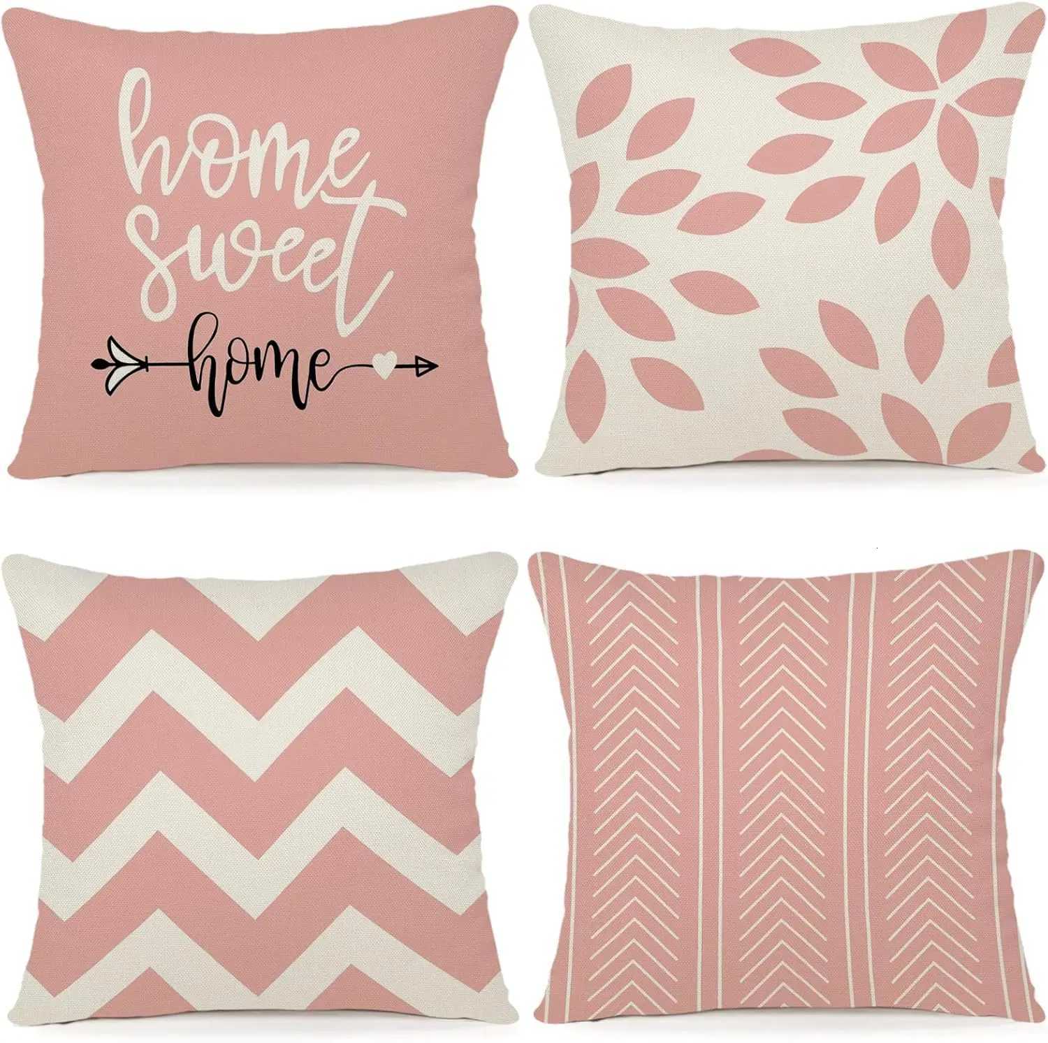 Pink Throw s Cover Decoration Outdoor Linen Cushion Covers Decorative for Bedroom Sofa Chair Bed GardenM251119