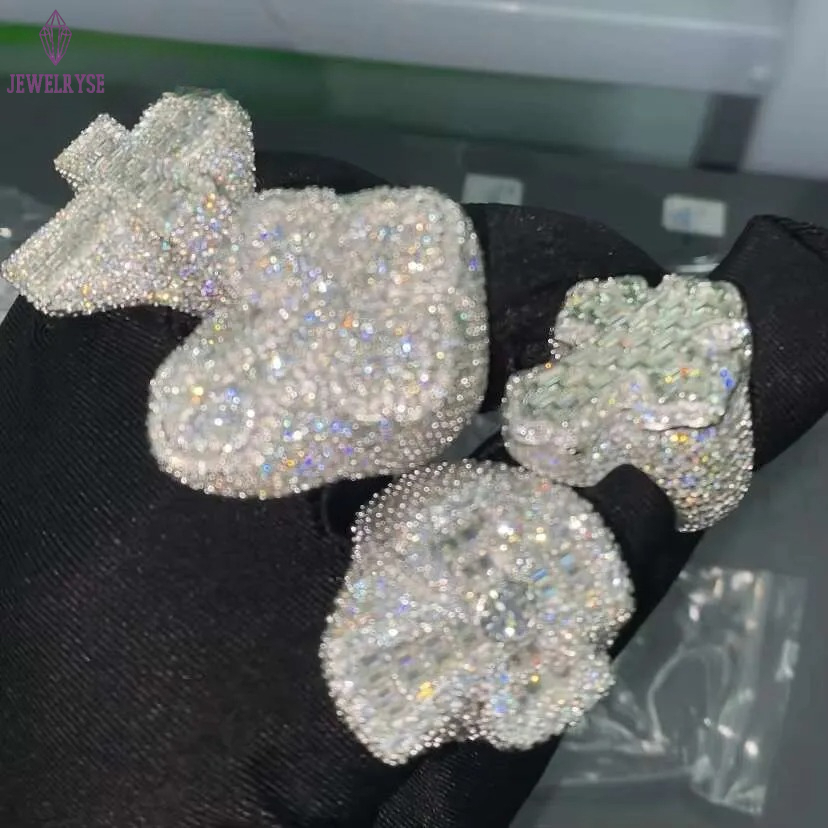 Hot Sale Multiple Choice Custom Iced Out Hip Hop Men Ring VVS Moissanite 925 Sterling Silver Rings Diamond Jewelry Ring for Men