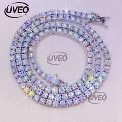 mossanite tennis chainFine jewelry sterg sier vvs moissanite necklace dia