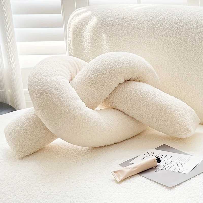 1pc Knot Long Shaped Soft Knot Plush Cushion Home Decoration Throw s for Sofa Bedroom Car Office GiftM251119