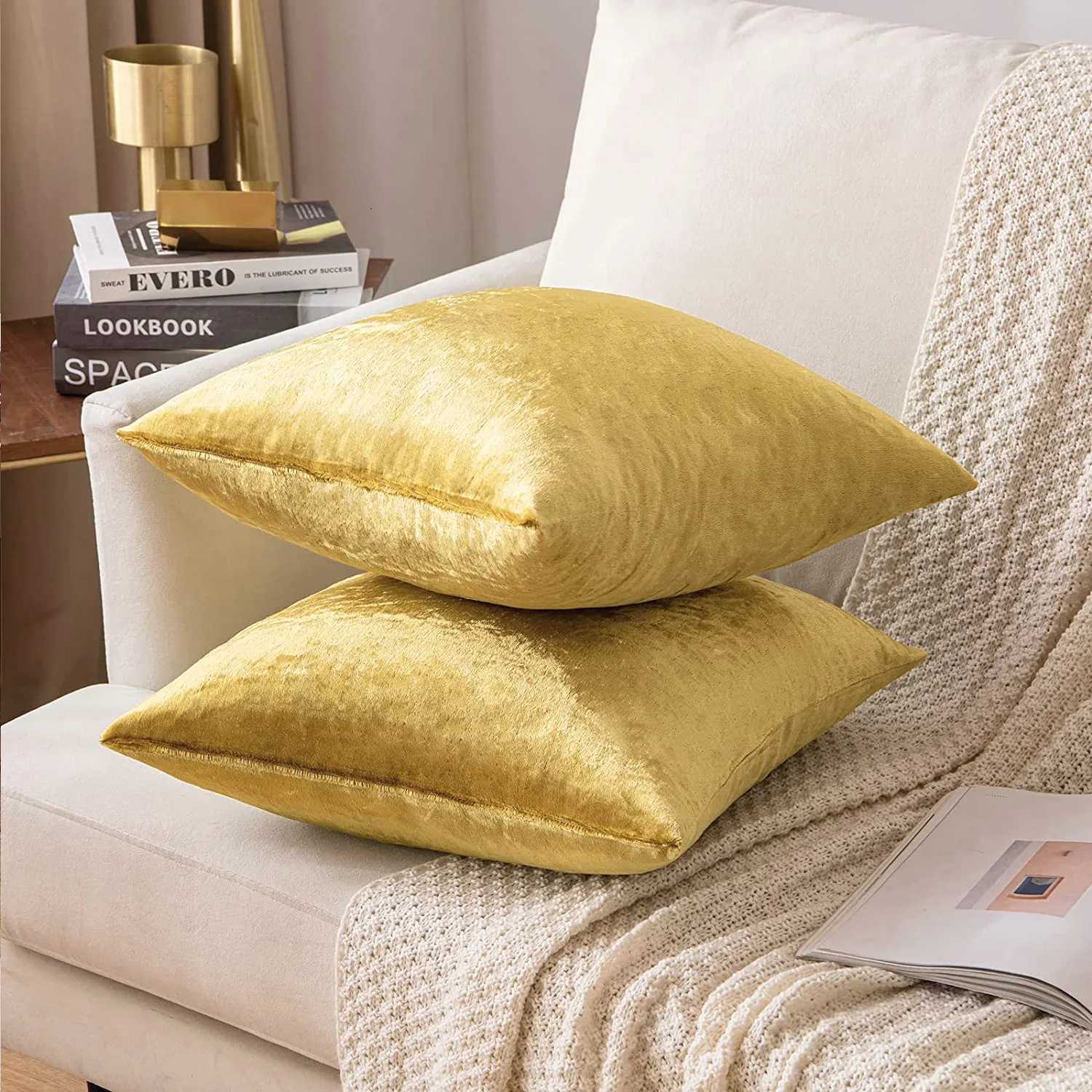 Gold Christmas Gift Cushion Cover Home Decorative Luxury Velvet Rectangular Cover case for Sofa Bed 30x50cm 45x45cmM251119