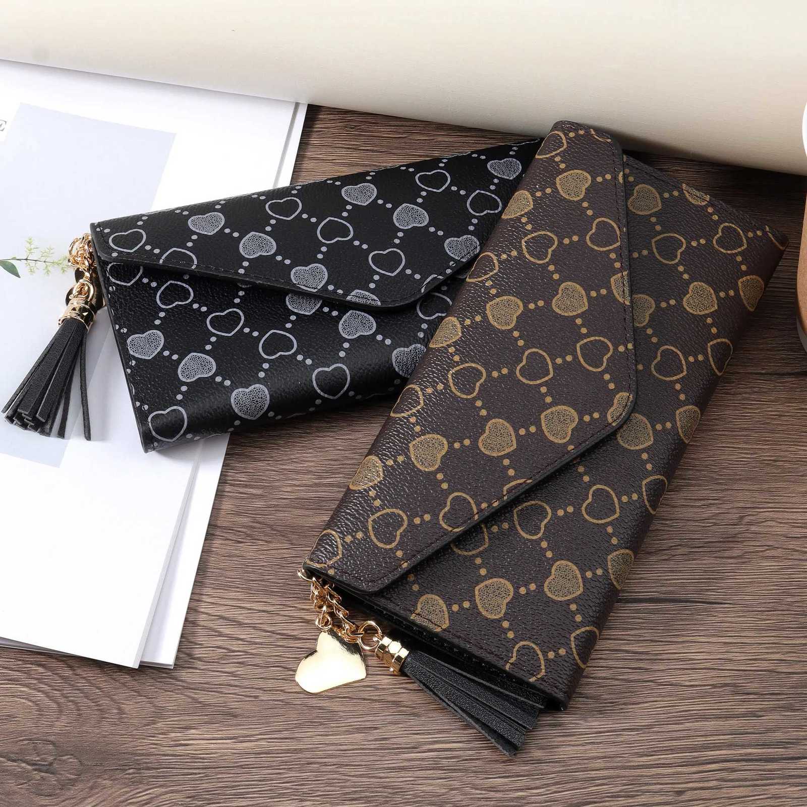 Tassel decorated long wallet elegant PU leather folding wallet for women with card slot and zipper pocketW251119