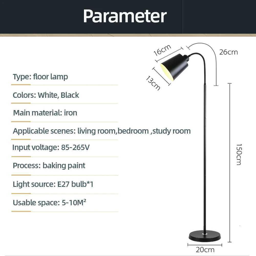 Modern Floor Lamp Adjustable Gooseneck Led Sofa Floor Lights Living Room Bedroom Study Indoor Decoration Standing Floor Lamp M251119
