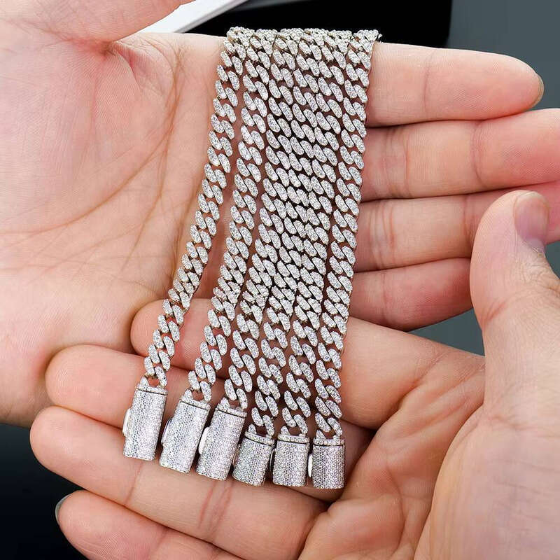 Fast Delivery Miami 6mm Cuban Link Bracelet Mossanite Moissanite Vvs Gra Iced Out Sier Men Hip Hop Jewelry