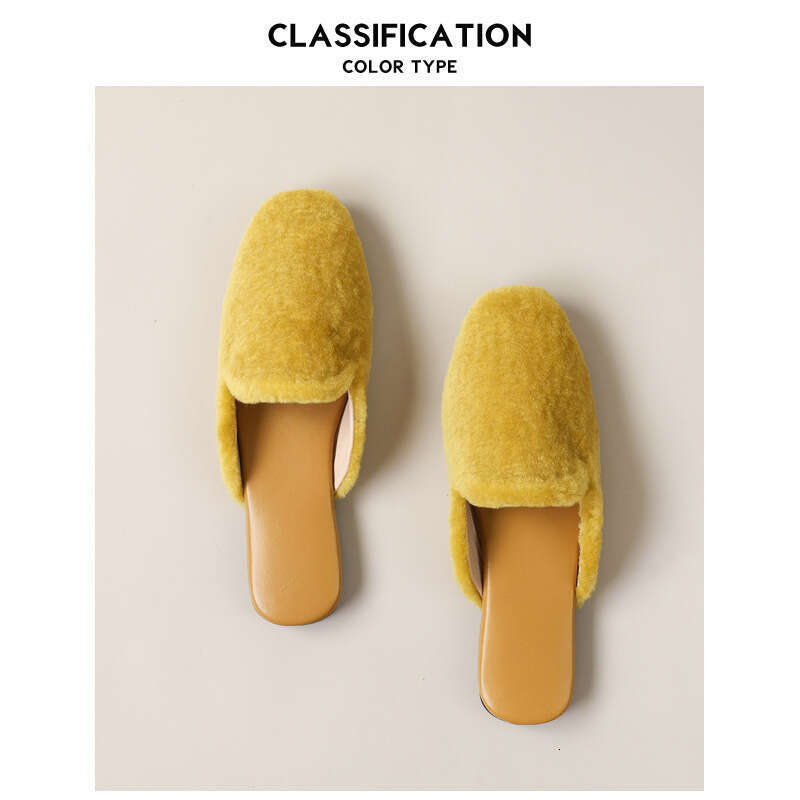 Youxin Silent Genuine Leather Japanese Style Home Use Non-Slip Soft Sole Women's Office Sheepskin Slippers Fashion Light Luxury - view 6