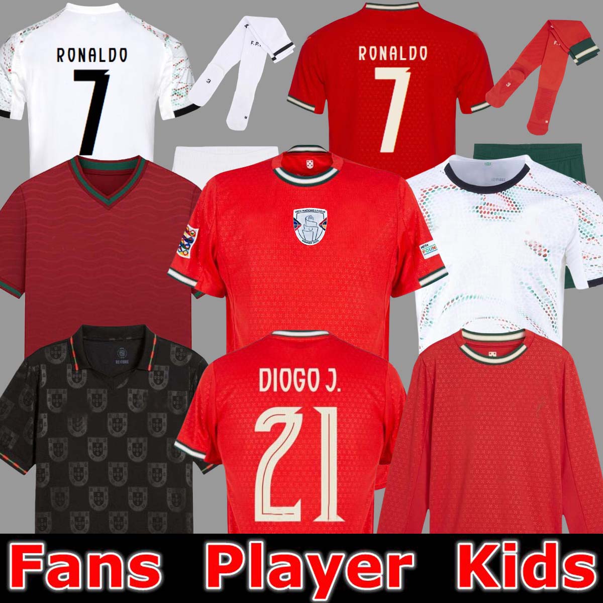 2025 Ronaldo DIOGO J. Portugal soccer jerseys 2025 RUBEN NEVES Portuguese football shirt BERNARDO BRUNO FERNANDES camisa de futebol men women kits kids equipment