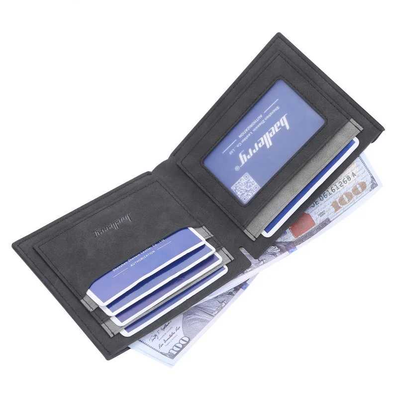 New Mens Short Wallet Multi Card Slots Open Leather Clutch Matte YoungT251119