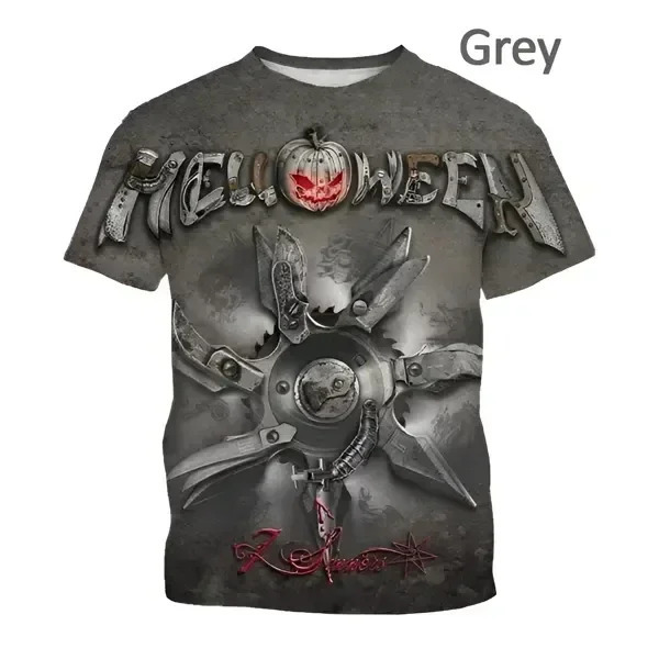 2024 selling heavy metal rock band Halloween 3D printed mens Tshirt casual round neck short sleeved unisex top 250408Z