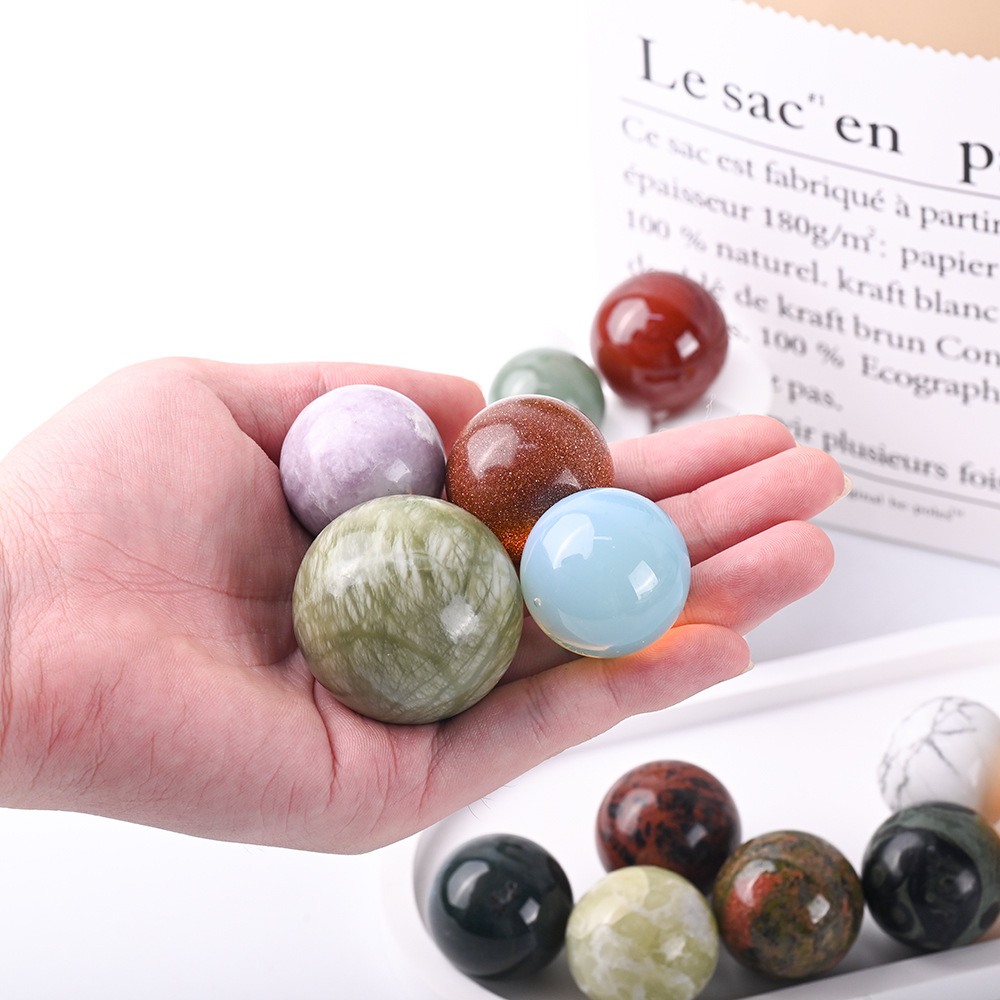 1 inch Natural crystal spheres, raw stone polishing, crystal balls without holes, jade handcrafted ornaments for holding, home and office decorative i