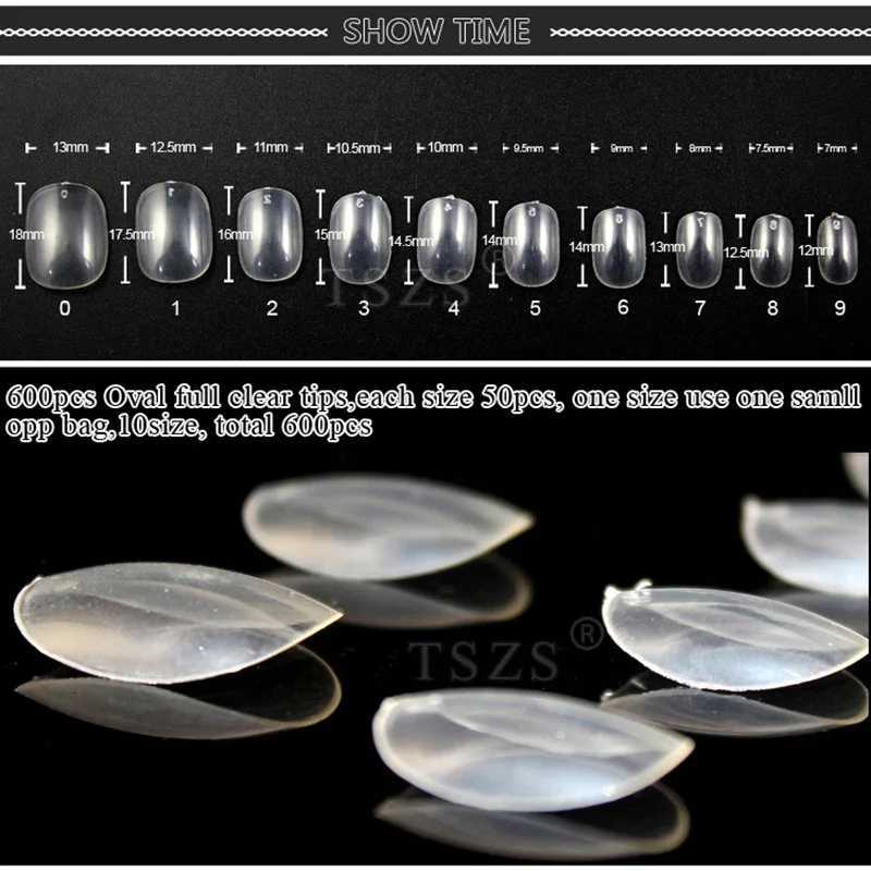 500pcs/bag Oval Ballerina Coffin Almond Square False Nail Tips Manicure ABS Transparent Full Cover Art Salon DIY Fake NailsT251118T251119