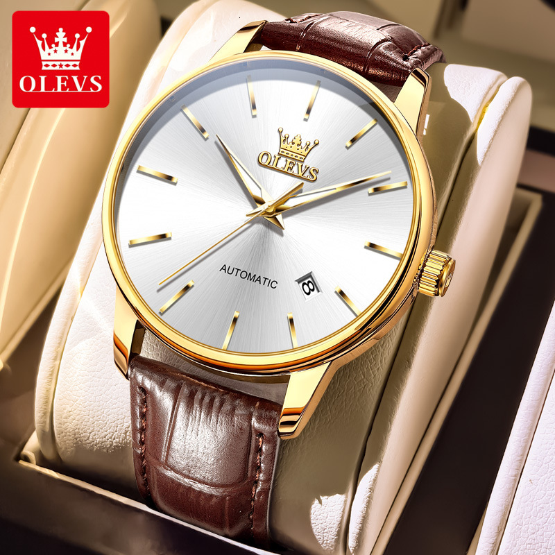 OLEVS Designer Men's Watches Fully Automatic Mechanical Watches Business Luxury Gentleman's Simple Waterproof Watches Men's Watches Fre