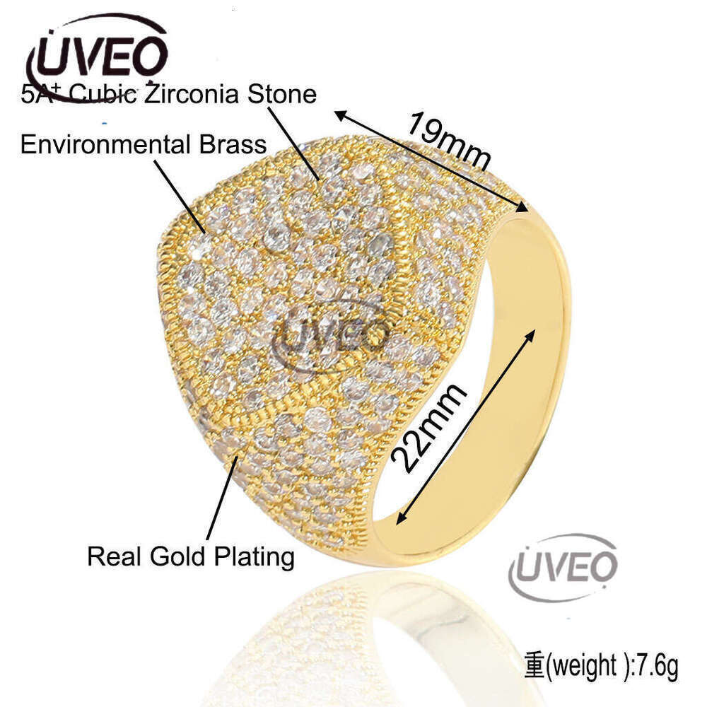 Luxury designer Hip-hop Rings Three rows of ice out VVS Moissanite rings, Hip-hop men's and women's rings with free shipping