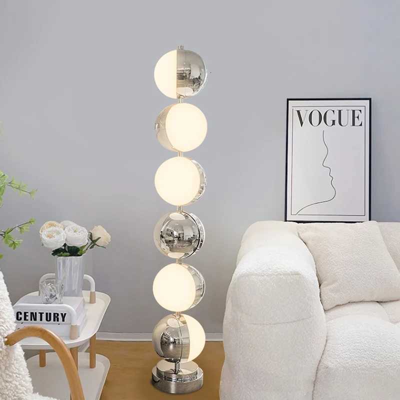 Modern Living Room Decoration Floor Lamp Stainless Steel Retro Round Ball Bedroom Rotating Standing Lamp LED Lighting Desk Light M251119