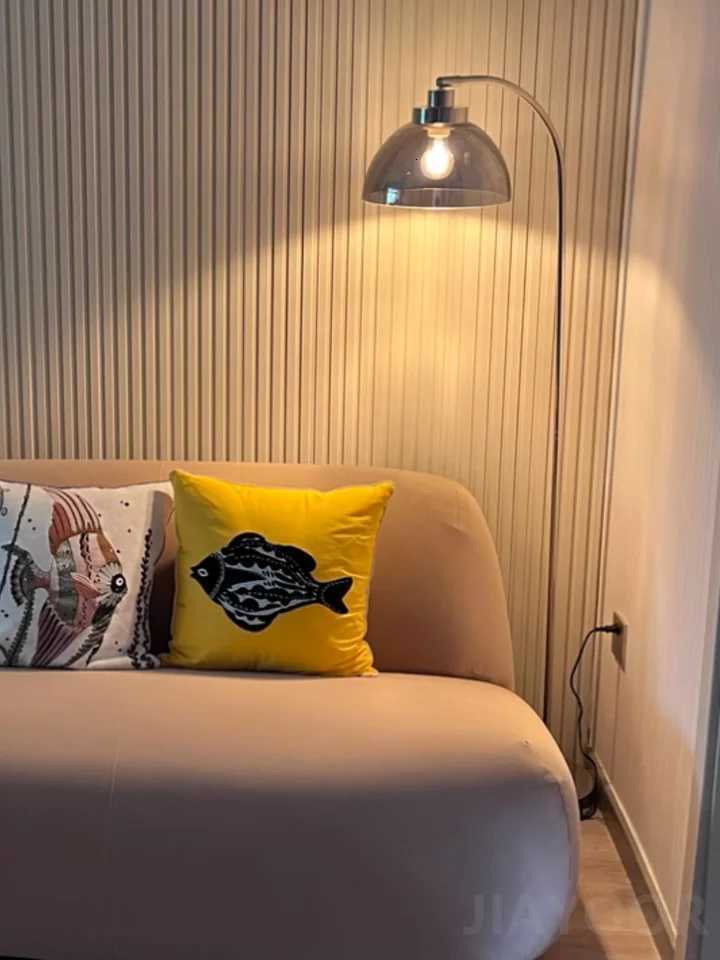 Mirror Floor Lamp Living Room Atmosphere Lamp Bedroom Bedside Lamp Sofa Side Standing Lamp LED Glass Decorative Standing Light M251119