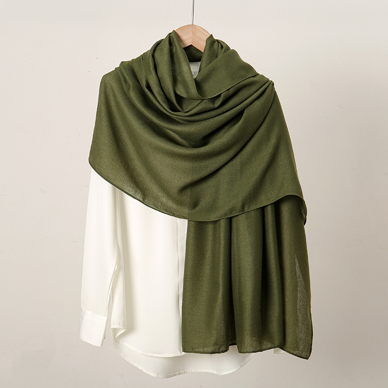 K446 2024 new hot sale retro solid color cotton and linen scarf thin sunscreen shawl headband decoration versatile women autumn