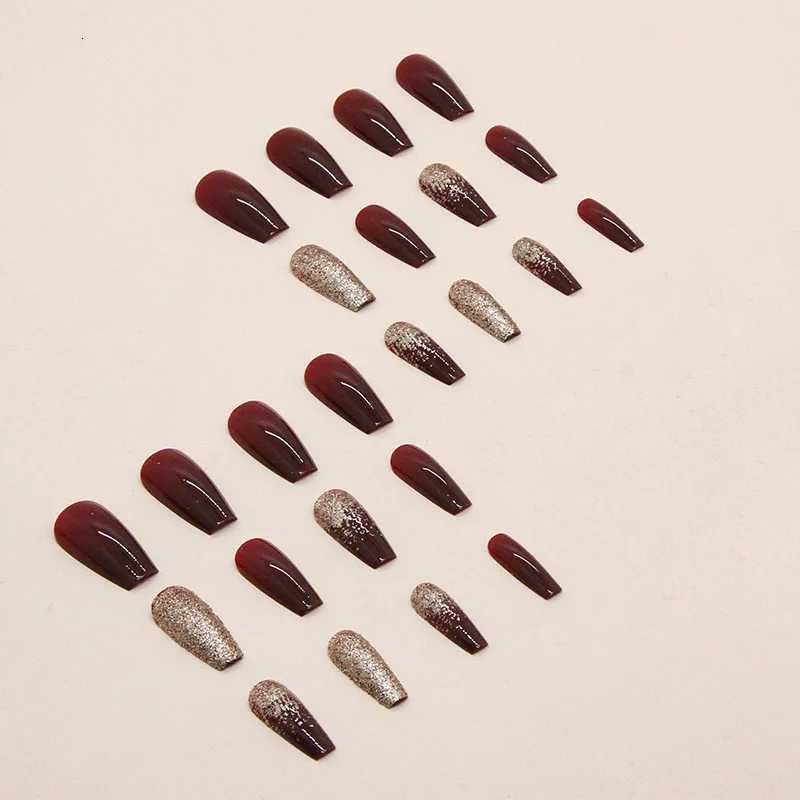 24 PCs Short French Minimalist Glitter Nails with 1 Jelly Gel and 1 Nail FileT251118T251119