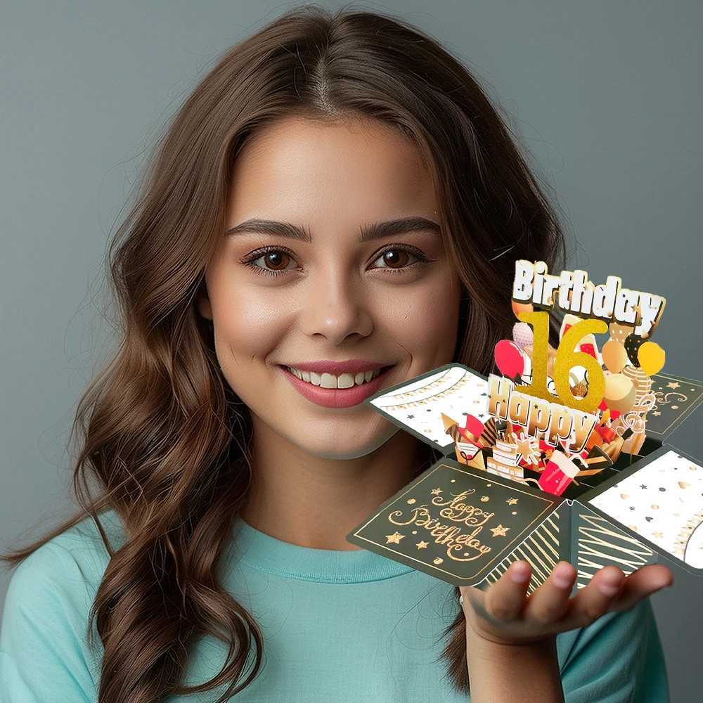 16th 3D Pop Up Birthday Card with Envelope16th Birthday Card for Him or HerHappy Birthday 3D Card for Boys or Girls1pcs G251119