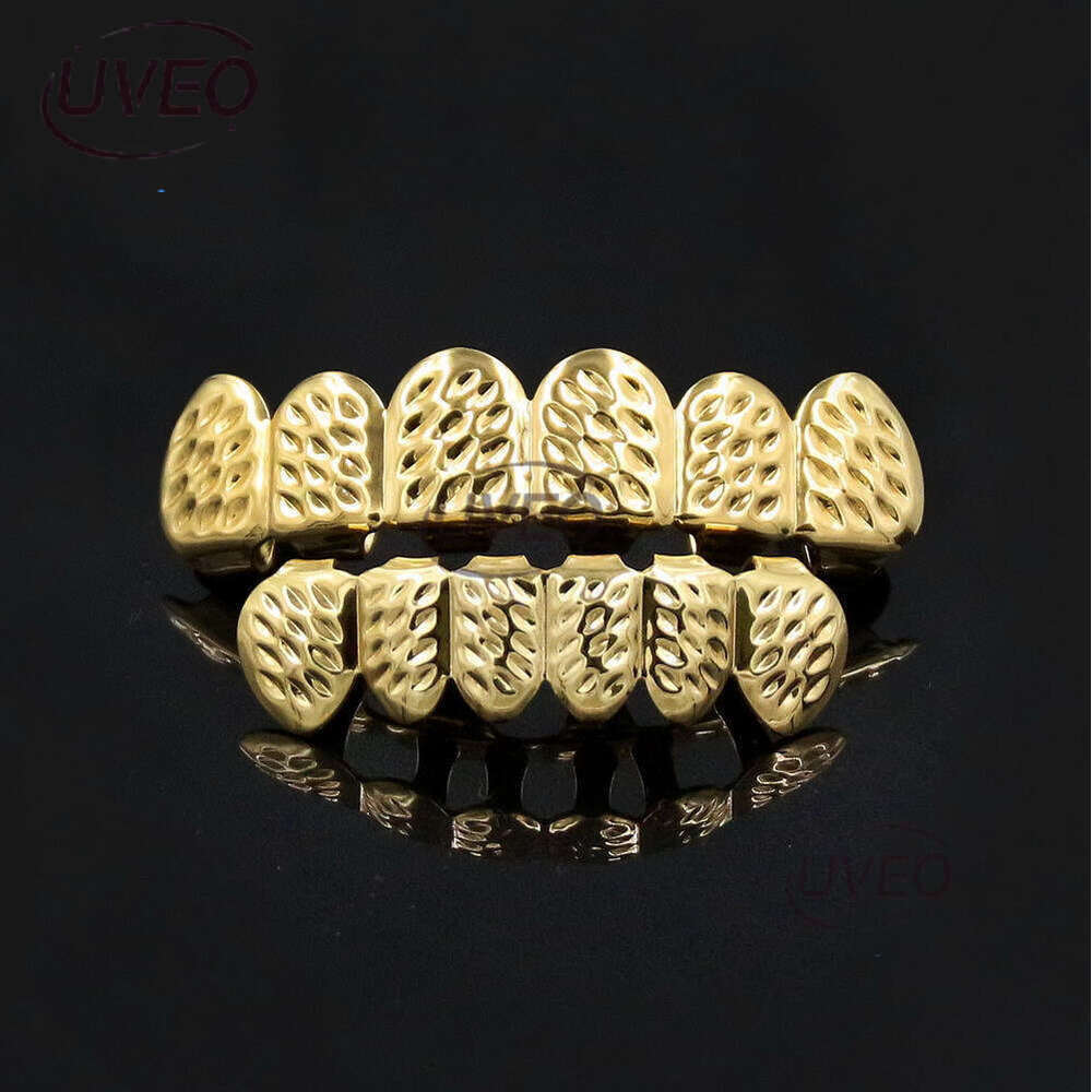 Hiphop Grillz men and women Ice out VVS Moissanstone hip Hop Halloween Ball Gold set Wolf costume Free delivery