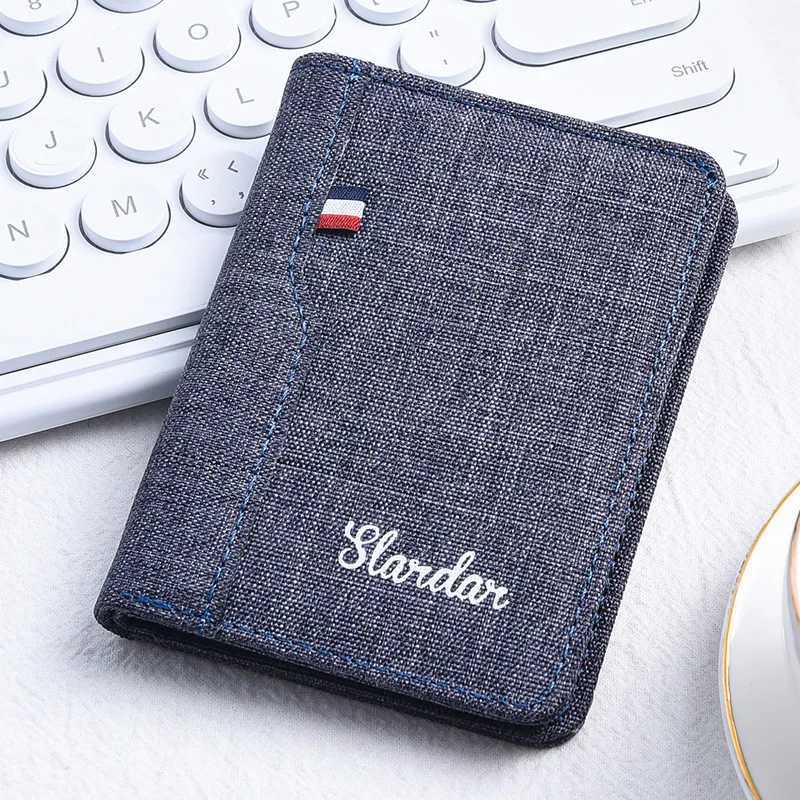 2024 New Canvas Men Wallet Card Holder MenS Purse Coin Pouch Id Card Holder Short Credit Card Holder Slim Wallet Money ClipT251119
