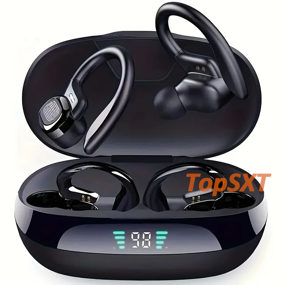 Wireless Bluetooth 5.4 Headphones HiFi Bass Over The Ear Waterproof Secure-Run Earbuds with Ear Hook for Gym Sport Stereo Headset Headphone Auriculares Deportivos