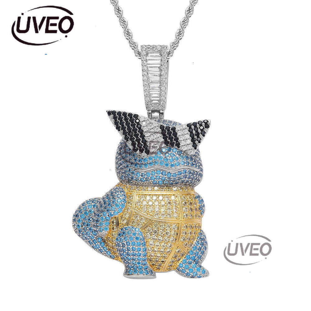 Luxury designer Cartoon Squirrel with real gold plating inset ice out VVS Moissanite Pendant Men Women Hip Hop pendant Free shipping