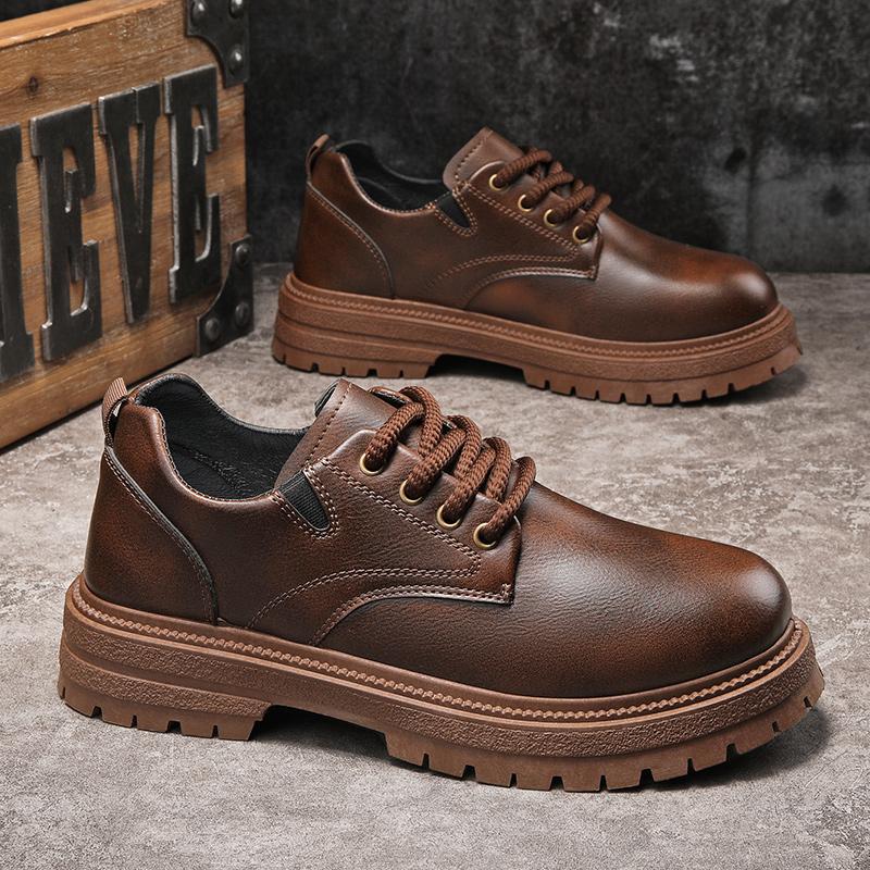Free shipping Designer Dress Shoes 2025 new low top leather shoes for men casual thick soled height increasing mens shoes casual shoes