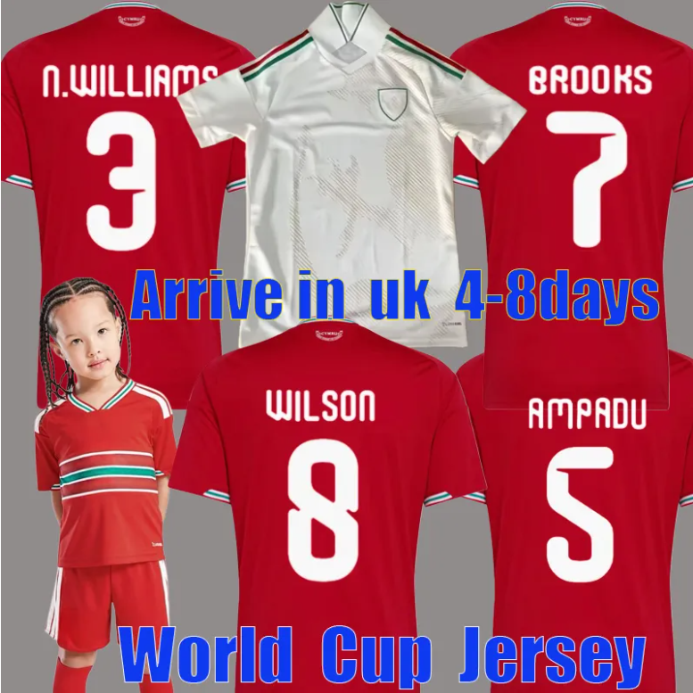 25 26 Wales soccer jerseys JAMES BALE 2025 Home Away Welsh football shirts JOHNSON N.WILLIAMS RODON T.ROBERTS CABANGO LEVITT MOORE THOMAS Men 888888